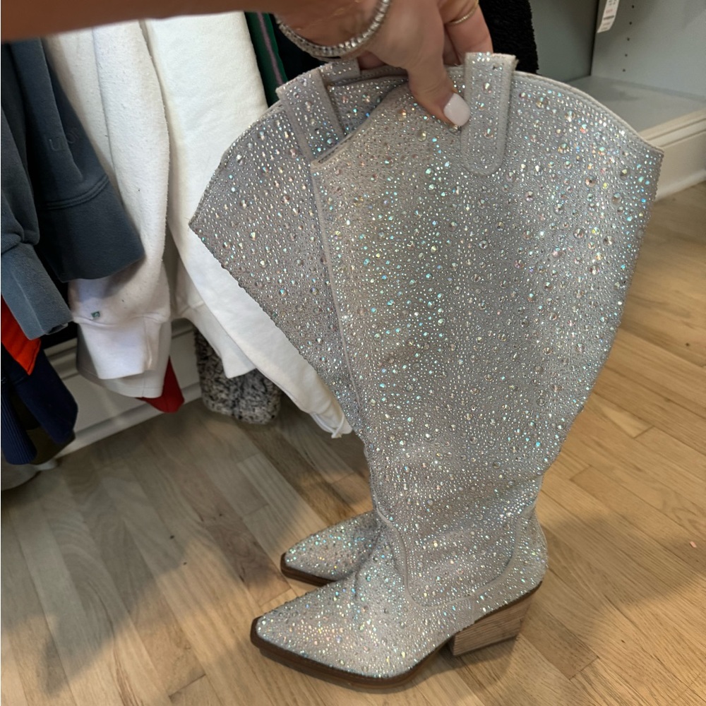 Very G Sparkle Rhinestone Boots - Picture 2 of 6